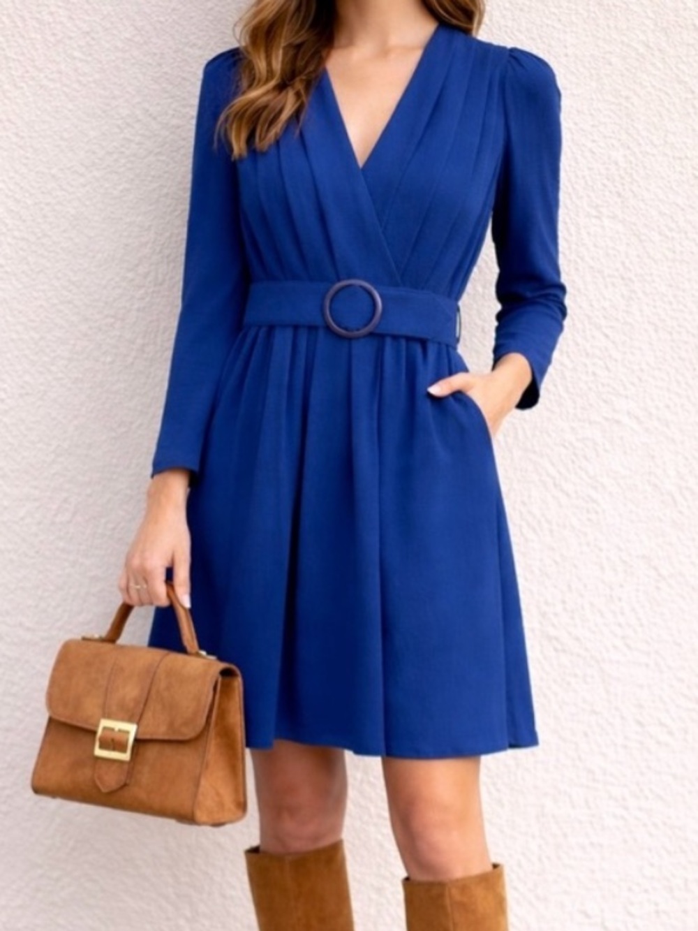 AQUA Bloomingdale’s Exclusive Blue Pleated Mini Dress NWT Size S